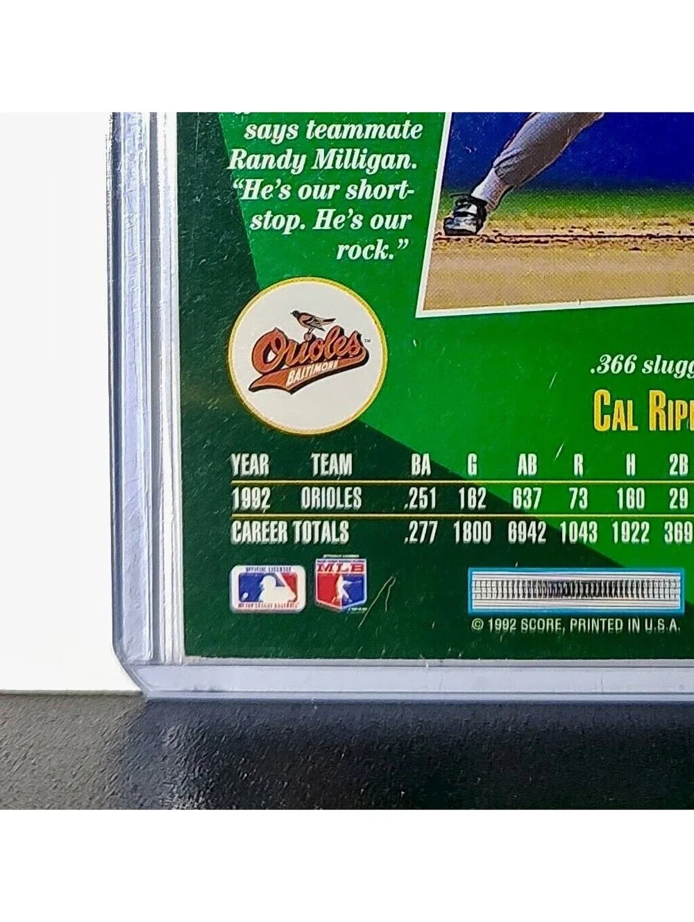 1992 Cal Ripken Jr Score MLB #18 Baseball Card Baltimore Orioles